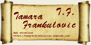 Tamara Frankulović vizit kartica